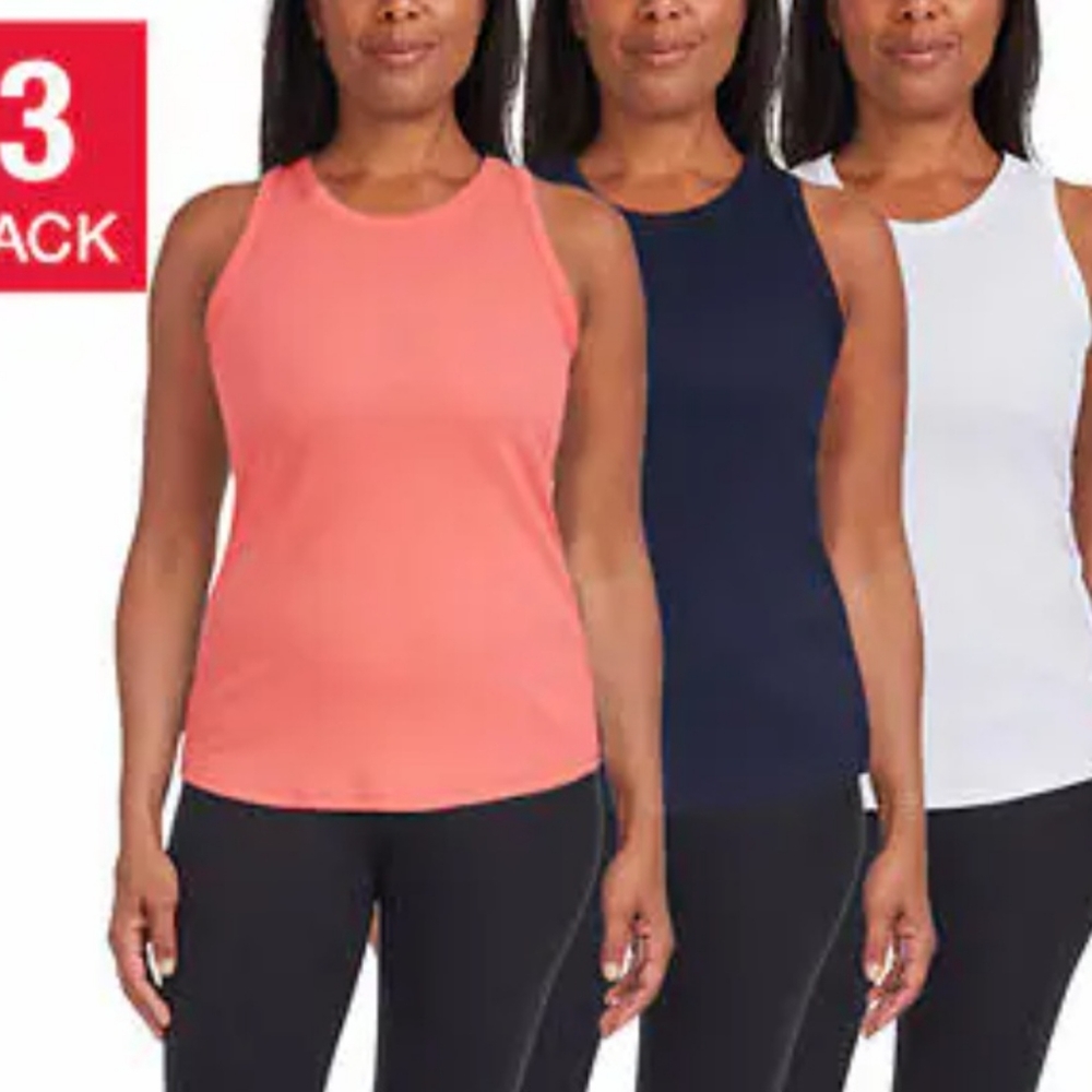 Danskin Laddies Rubbed Tanks 3pk